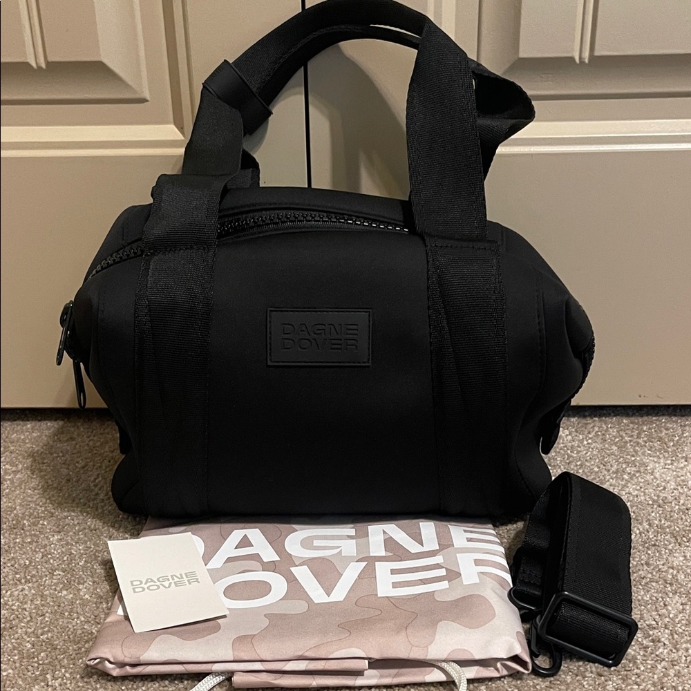 Dagne Dover Landon Neoprene Carryall Small in Onyx NEW